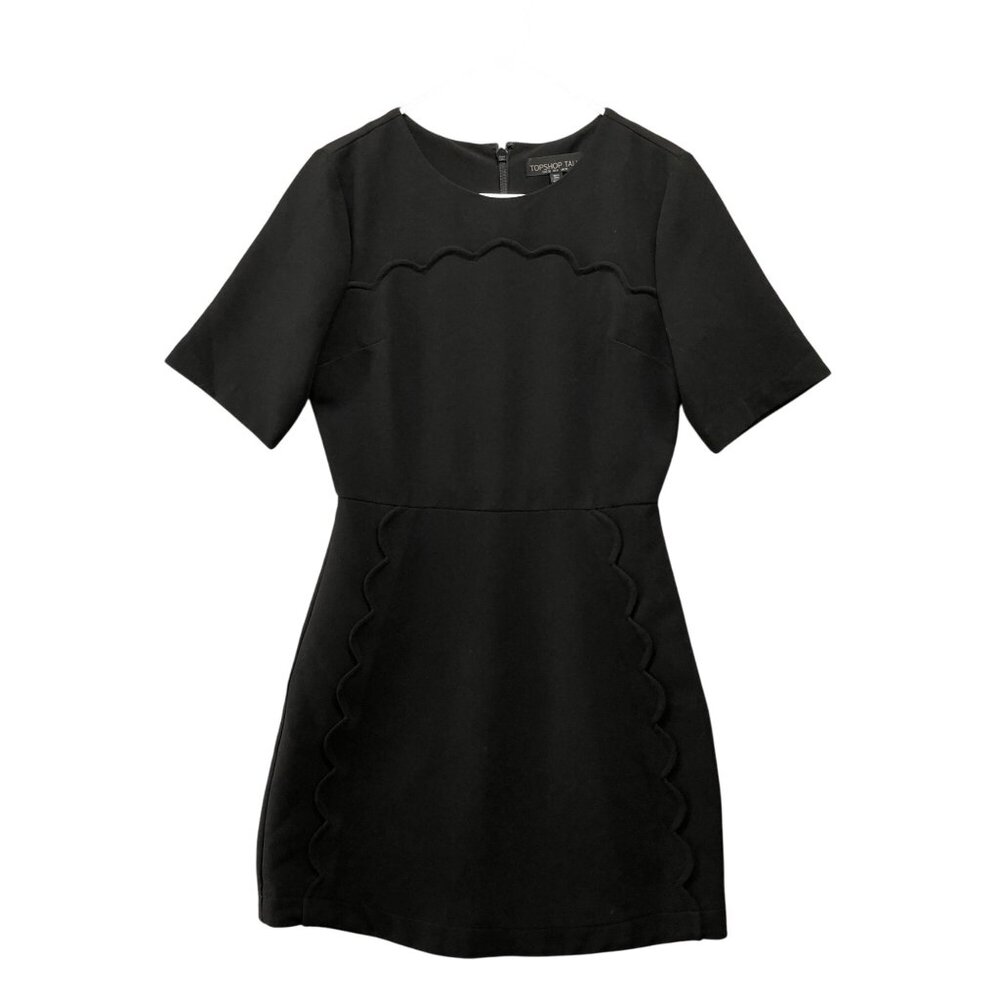 TopShop Tall Black‎ Mini Dress Size 6 Tall Short Sleeve A-Line Formal Party
